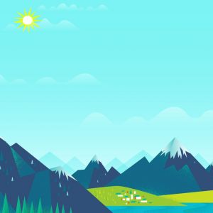 Paysage Montagnard avec Soleil