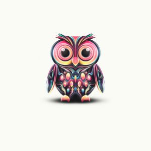 Illustration de hibou coloré